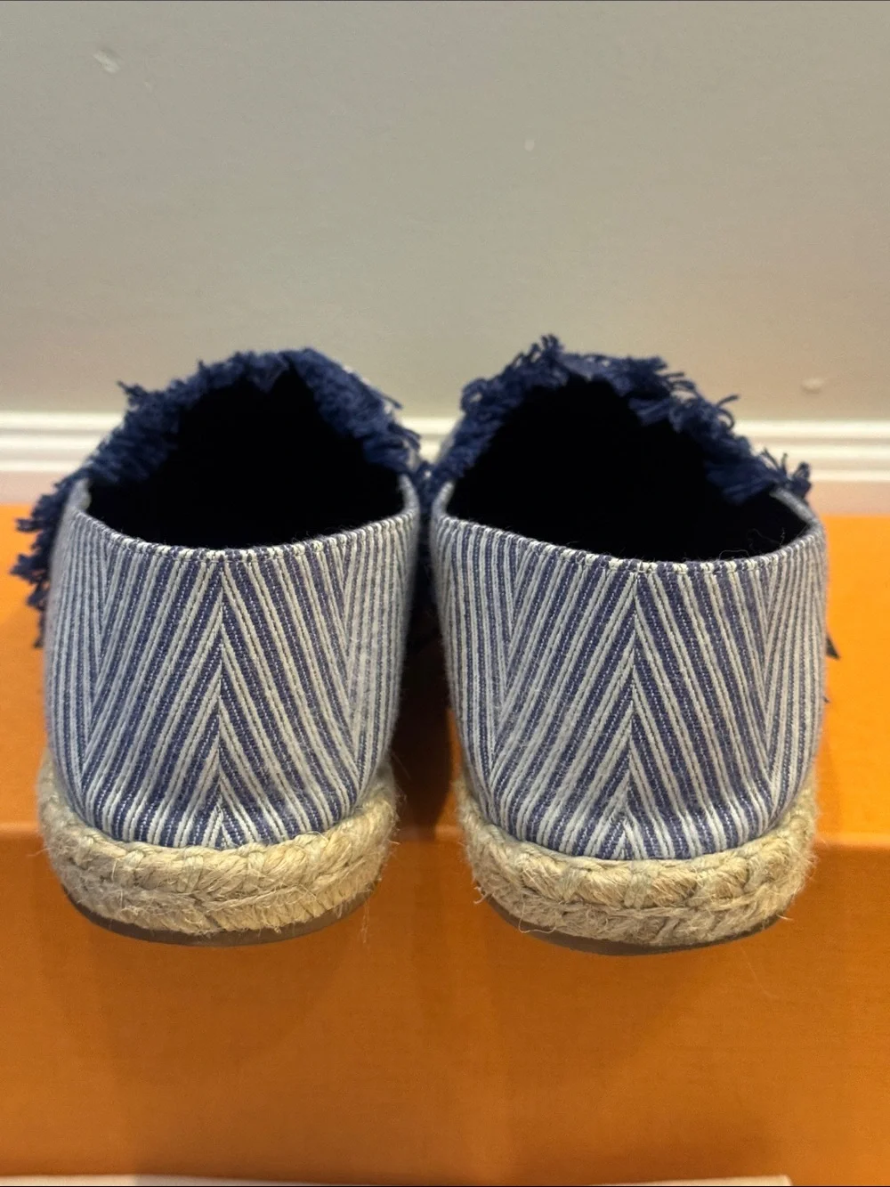 Louis Vuitton Blue & White Striped Monogram Espadrilles size 36.5